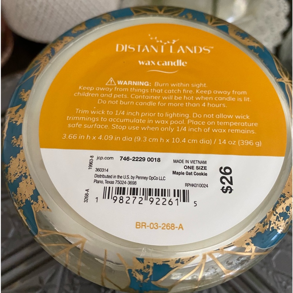 🆕🕯️ DISTANT LANDS LIMITED EDITION 3-WICK “MAPLE OAT COOKIE” 3-WICK CANDLE. NEW! - Picture 7 of 7